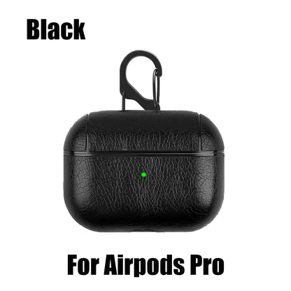 PU Leather Case for Airpods Pro Luxury Protective Cover with Anti-Lost Buckle for Airpods 3 2 1 Pro 3 2 Headphone Earpods Fundas