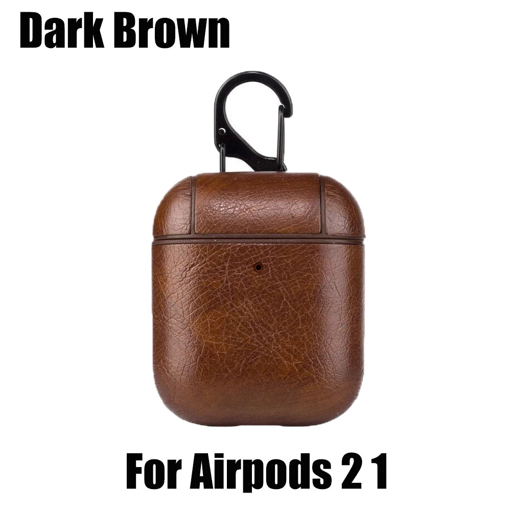PU Leather Case for Airpods Pro Luxury Protective Cover with Anti-Lost Buckle for Airpods 3 2 1 Pro 3 2 Headphone Earpods Fundas