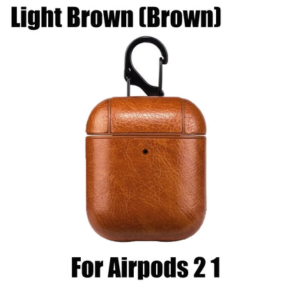 PU Leather Case for Airpods Pro Luxury Protective Cover with Anti-Lost Buckle for Airpods 3 2 1 Pro 3 2 Headphone Earpods Fundas