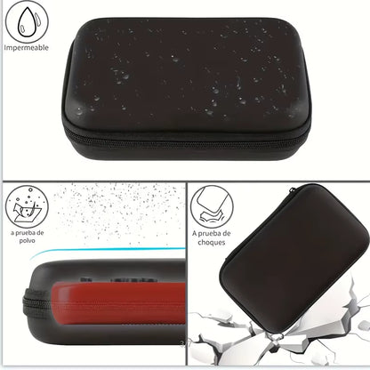 Handheld Game Console Carrying Case, Protective Travel Retro Mini Player Box for Charging Cable, Earpods, Batteries