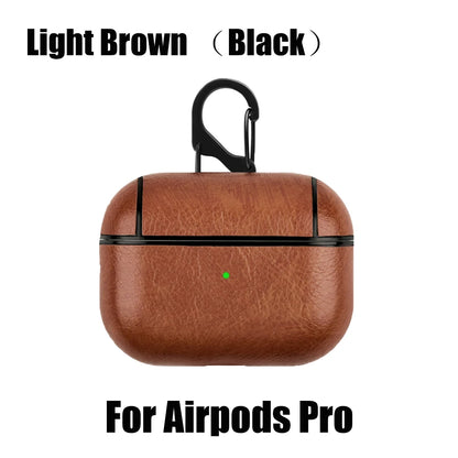 PU Leather Case for Airpods Pro Luxury Protective Cover with Anti-Lost Buckle for Airpods 3 2 1 Pro 3 2 Headphone Earpods Fundas