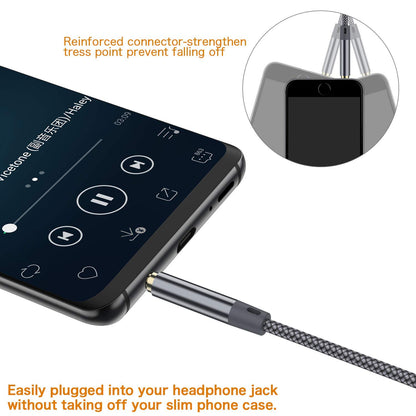 2Pack 10FT Long AUX Cable,[Copper Shell, Hi-Fi Sound] 3.5Mm 1/8 Auxiliary Audio Cable Nylon Braided Aux Cord Compatible Galaxy S21/S21+/S20+ Ultra, Note 20/10 Ultra, Macbook Air/Pro, Pad(Grey)
