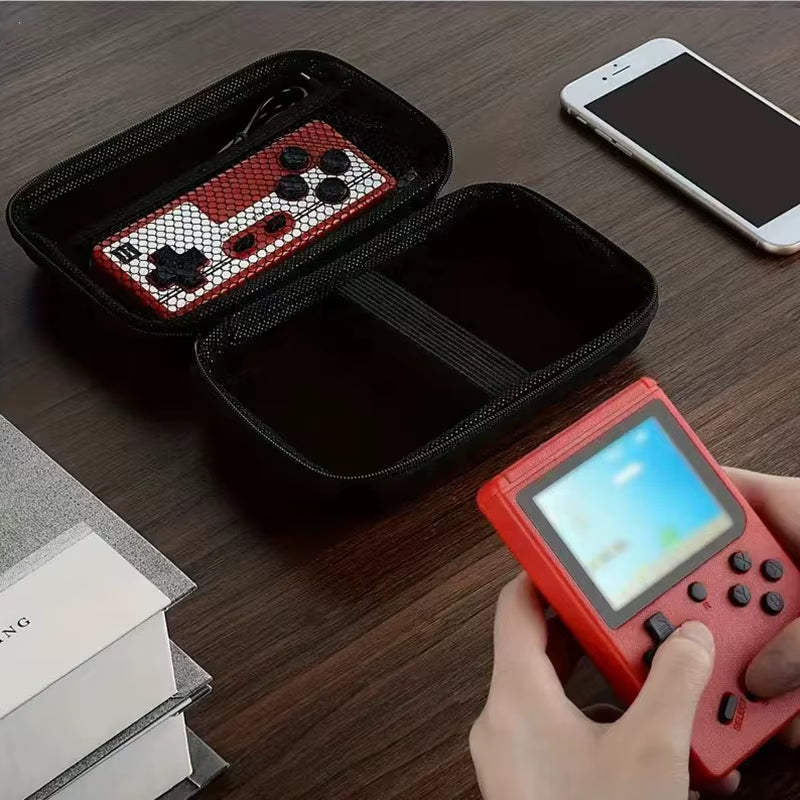 Handheld Game Console Carrying Case, Protective Travel Retro Mini Player Box for Charging Cable, Earpods, Batteries