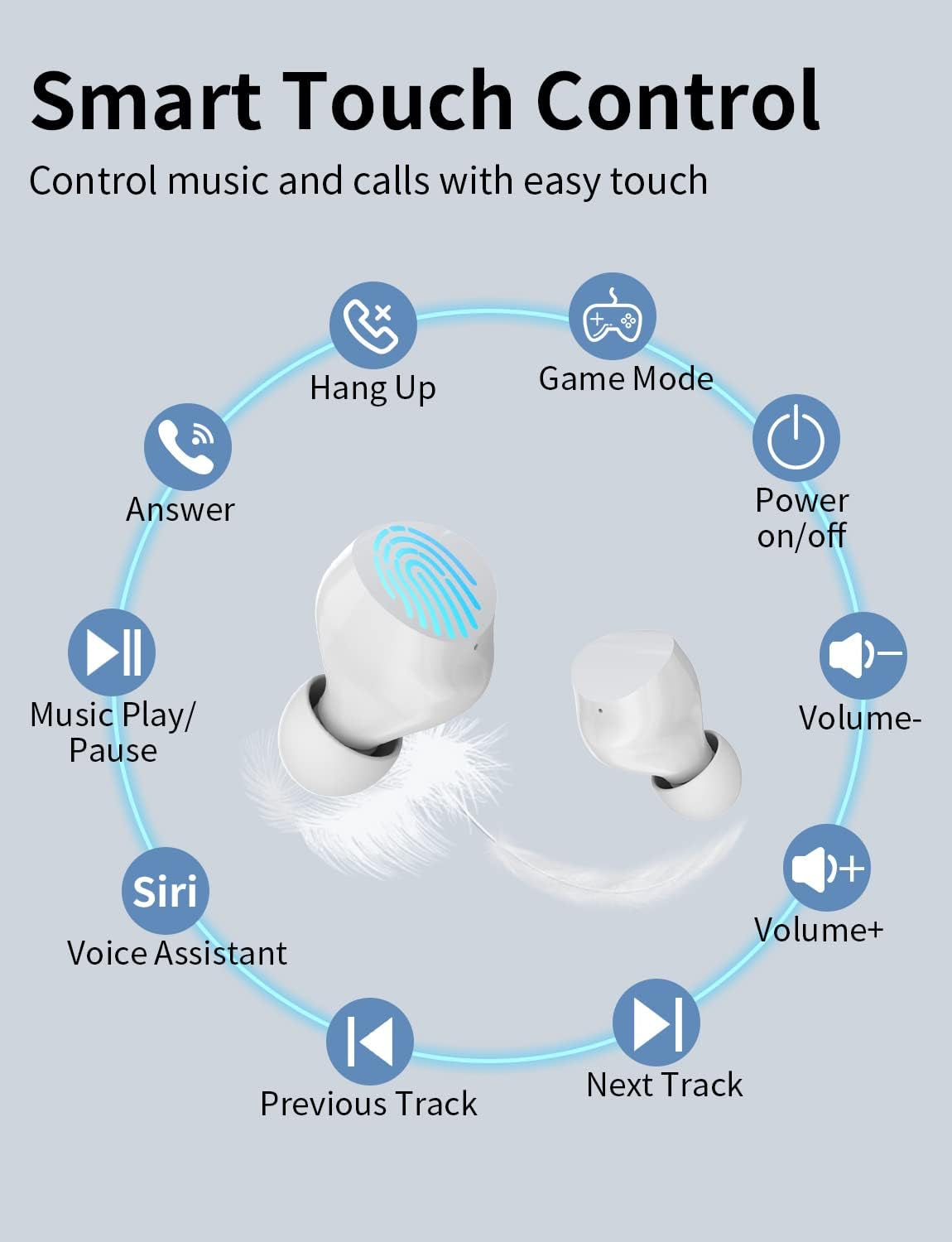 Wireless Earbuds for Kids, Headphones with Cute Panda Charging Case with Mic, Noise Cancelling,Typ-C, 3D Stereo Waterproof Bluetooth Buds for Sport & Outwork,3 X Ear Caps(S,M,L)