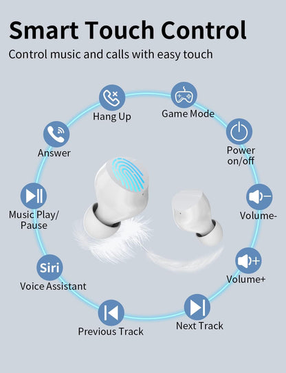 Wireless Earbuds for Kids, Headphones with Cute Panda Charging Case with Mic, Noise Cancelling,Typ-C, 3D Stereo Waterproof Bluetooth Buds for Sport & Outwork,3 X Ear Caps(S,M,L)