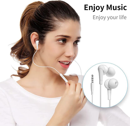 Wired Earbuds 6 Pack Earbuds Earphones with Microphone Earbuds Wired Stereo In-Ear Headphones Compatible with Iphone and Android Smartphones Ipad MP3 Fits All 3.5Mm Interface Devices