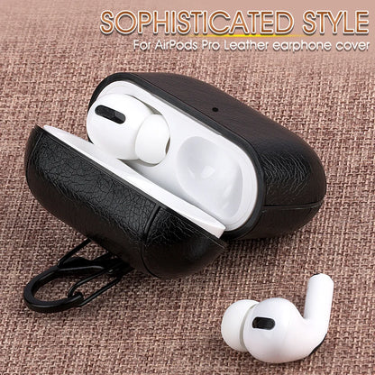 PU Leather Case for Airpods Pro Luxury Protective Cover with Anti-Lost Buckle for Airpods 3 2 1 Pro 3 2 Headphone Earpods Fundas