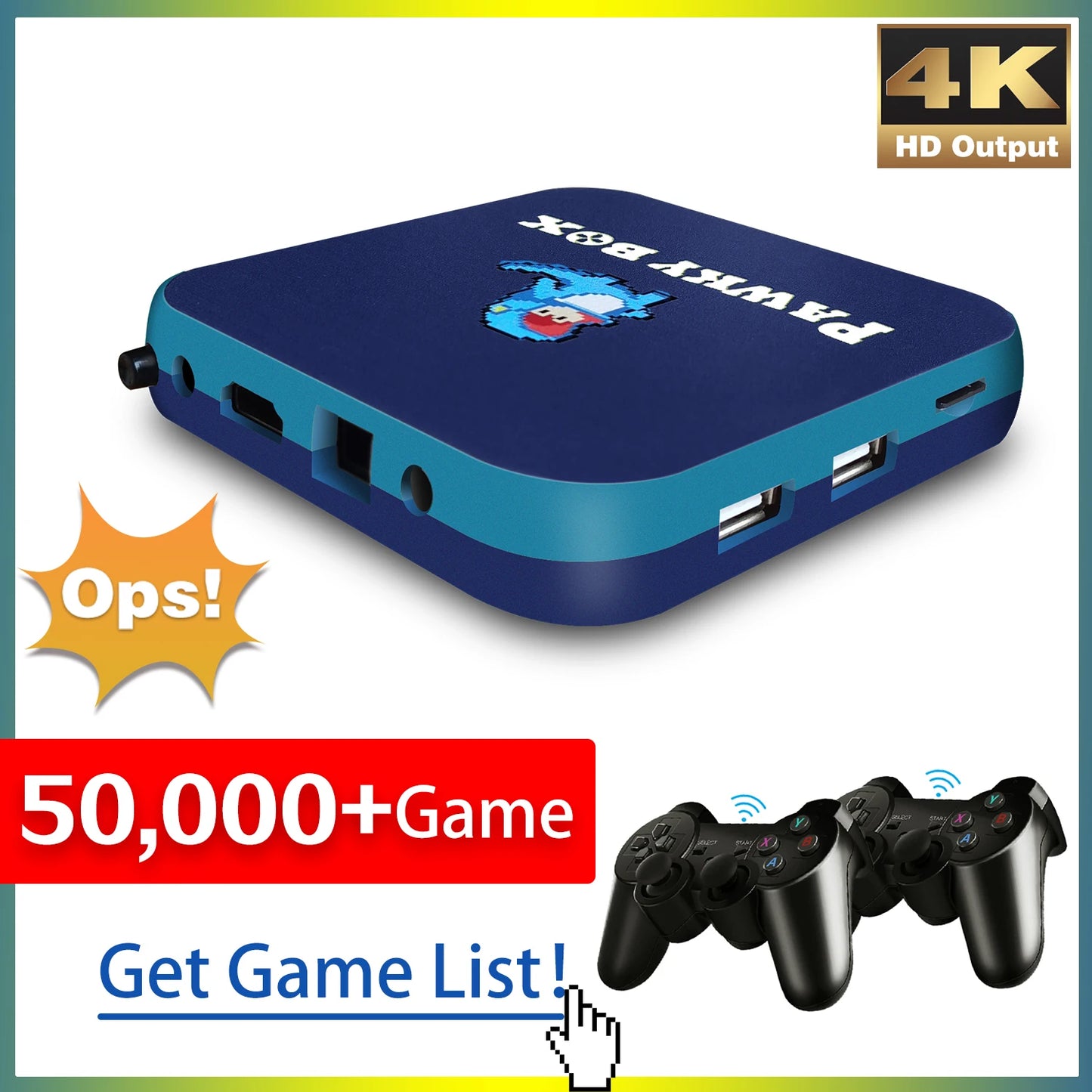 Pawky Box Game Console for Ps1/Dc/Naomi 50000+ Games Super Console Wifi Mini TV Kid Retro 4K Video Game Player Emulator Console