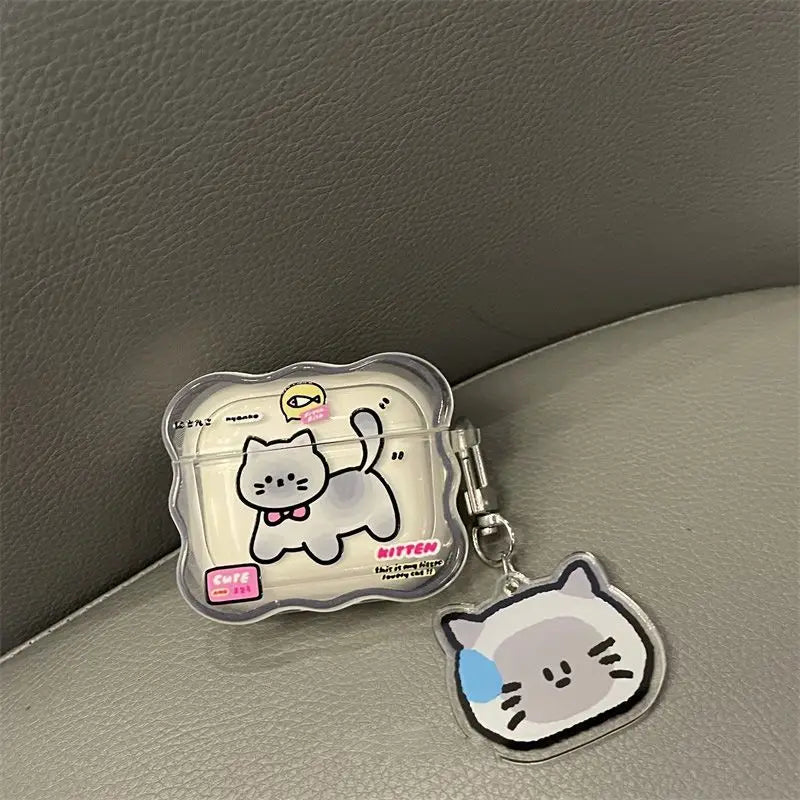 Cute Cartoon Cat TPU Case for Apple Airpods 1 2 3 4 Earphone Soft Wave Silicone Funda for Airpods Pro 2Nd Cover Earpods Case Box