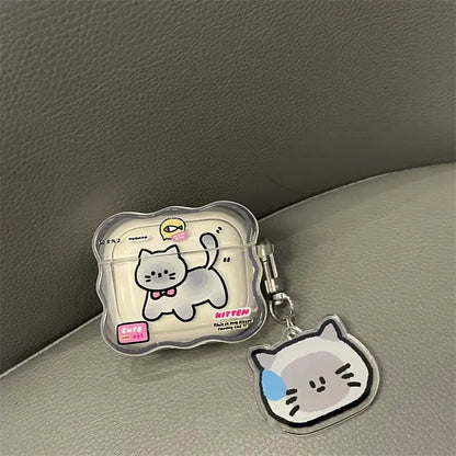 Cute Cartoon Cat TPU Case for Apple Airpods 1 2 3 4 Earphone Soft Wave Silicone Funda for Airpods Pro 2Nd Cover Earpods Case Box