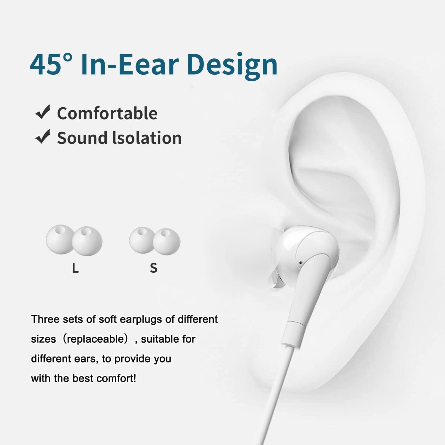 Wired Earbuds 6 Pack Earbuds Earphones with Microphone Earbuds Wired Stereo In-Ear Headphones Compatible with Iphone and Android Smartphones Ipad MP3 Fits All 3.5Mm Interface Devices
