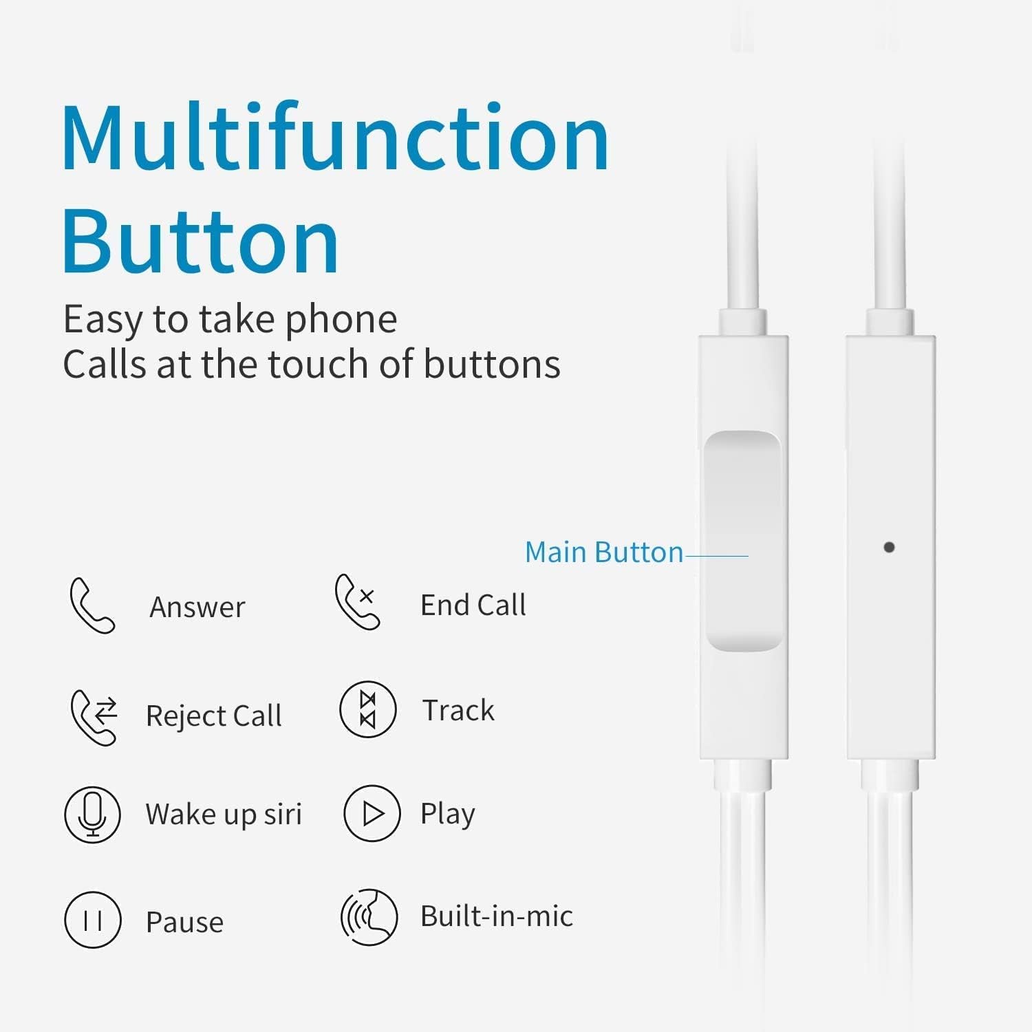 Wired Earbuds 6 Pack Earbuds Earphones with Microphone Earbuds Wired Stereo In-Ear Headphones Compatible with Iphone and Android Smartphones Ipad MP3 Fits All 3.5Mm Interface Devices