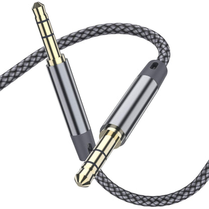 2Pack 10FT Long AUX Cable,[Copper Shell, Hi-Fi Sound] 3.5Mm 1/8 Auxiliary Audio Cable Nylon Braided Aux Cord Compatible Galaxy S21/S21+/S20+ Ultra, Note 20/10 Ultra, Macbook Air/Pro, Pad(Grey)