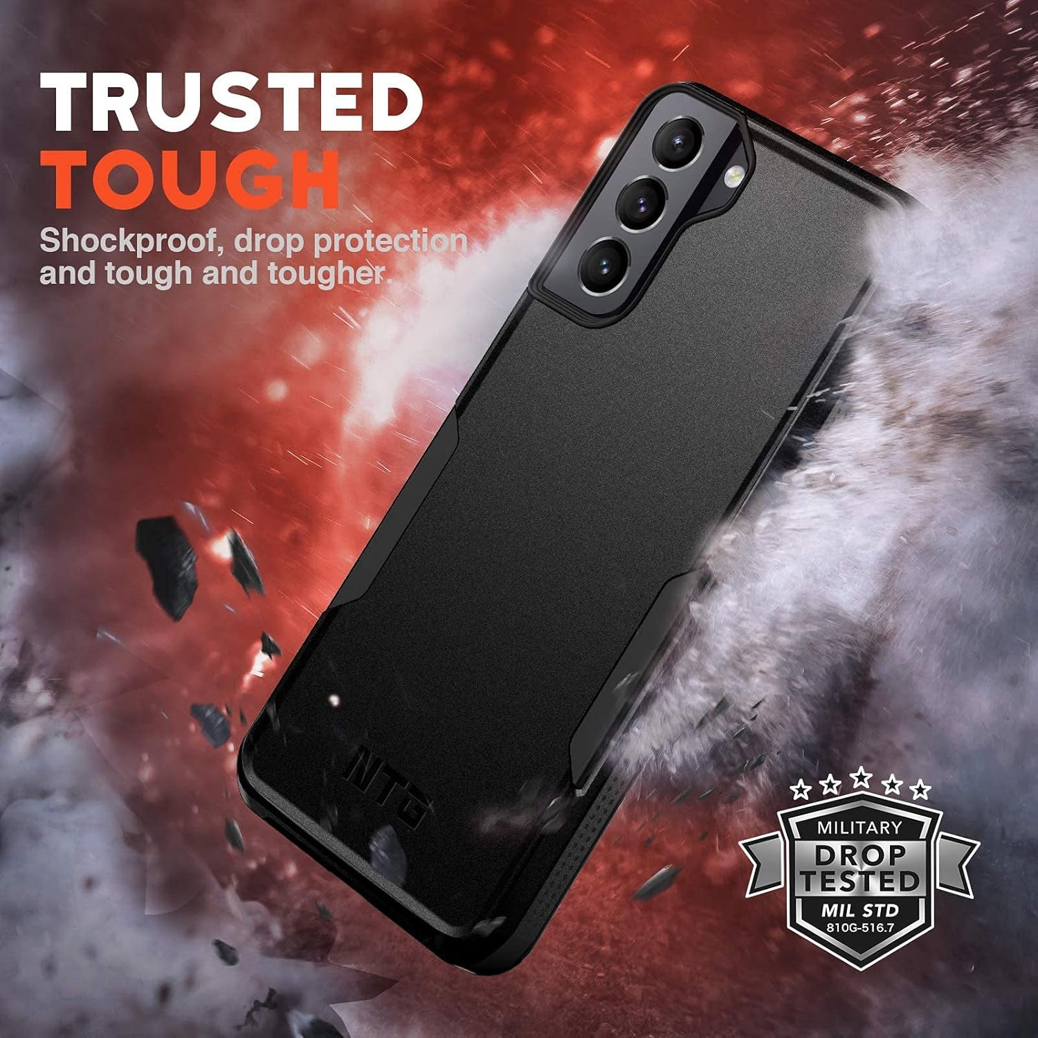 [1St Generation Designed for Samsung S21 Case (Not for S21 Plus&S21 Ultra), Heavy-Duty Tough Rugged Lightweight Slim Shockproof Protective Case for Samsung Galaxy S21 6.2 Inch, Black