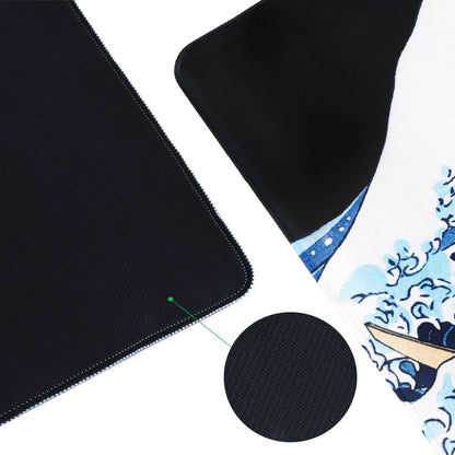 Desk Mat, Big Mouse Pad, XXL Extended Gaming Mouse Pad, Large Mouse Pad for Desk Rubber Base Mousepad with Stitched Edges, Keyboard Mouse Mat for Work, Game, Office, Home - Japanese Sea Wave