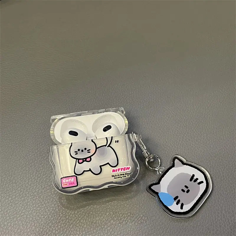 Cute Cartoon Cat TPU Case for Apple Airpods 1 2 3 4 Earphone Soft Wave Silicone Funda for Airpods Pro 2Nd Cover Earpods Case Box