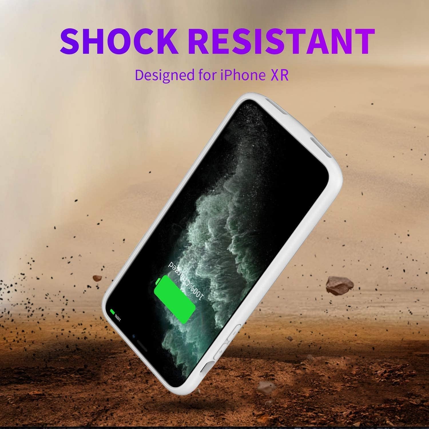 Battery Case for Iphone XR (7000Mah) Ultra-Slim Protective Portable Charging Case Battery Case Rechargeable Charger Case Compatible for Iphone XR Pink