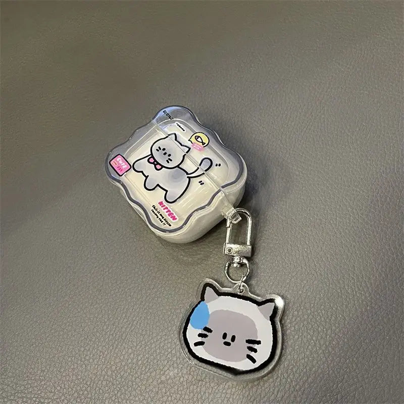 Cute Cartoon Cat TPU Case for Apple Airpods 1 2 3 4 Earphone Soft Wave Silicone Funda for Airpods Pro 2Nd Cover Earpods Case Box
