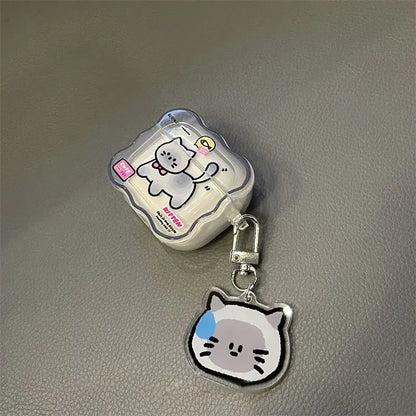 Cute Cartoon Cat TPU Case for Apple Airpods 1 2 3 4 Earphone Soft Wave Silicone Funda for Airpods Pro 2Nd Cover Earpods Case Box